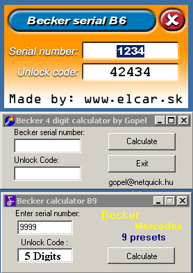 Калькулятор кода для автомагнитол Becker