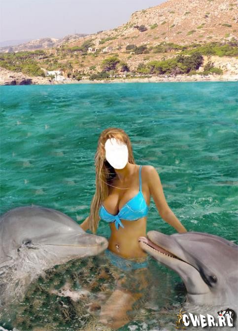 Девушка с дельфинами