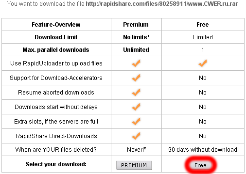 How to download from rapidshare.com