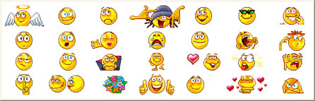 Модные смайлы для qIp