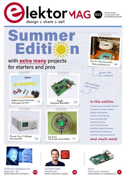 Elektorlabs Elektor Electronics №4 2020 №502 Volume 46 Edition 4 July-August English