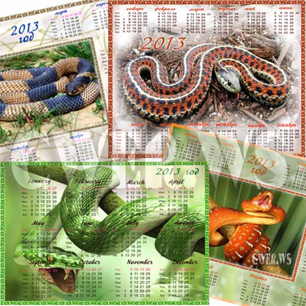 Змеи атакуют. Календари на 2013 год