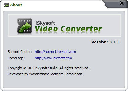 iSkysoft Video Converter 3.1.1