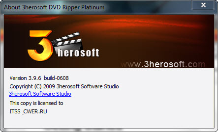 3herosoft DVD Ripper Platinum 3.9.6 Build 0608