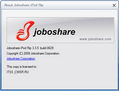 Joboshare iPod Rip 3.3.5 Build 0629