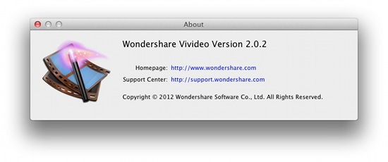 Wondershare Vivideo for Mac 2.0.2