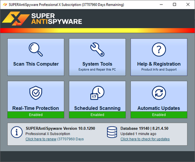 SUPERAntiSpyware Professional X