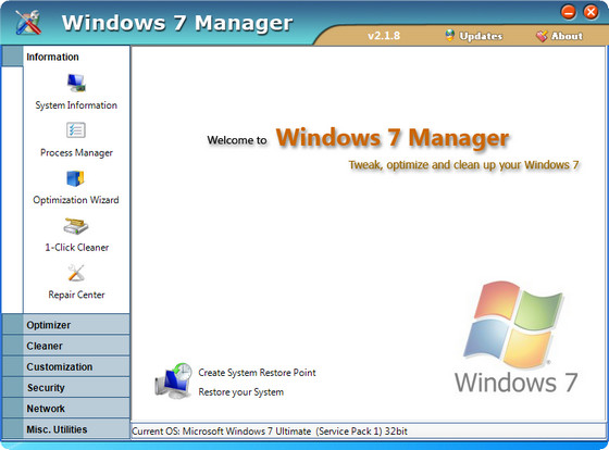 Windows 7 Manager 