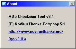 about MD5 Checksum Tool