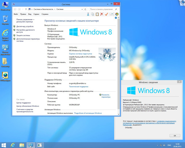 Microsoft Windows 8 Professional VL by OVGorskiy 06.2013