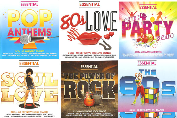 скачать Essential Collection: Get The Party Started, The 80s, The Power Of Rock, Pop Anthems, Soul Love, 80s Love. 18 CD (2009-2010)