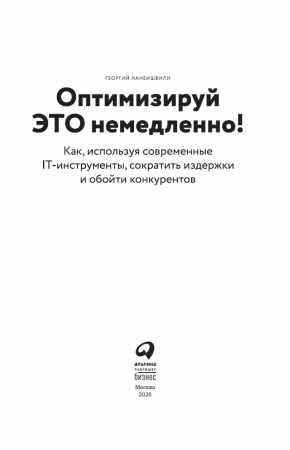 Георгий Нанеишвили. Оптимизируй это немедленно!