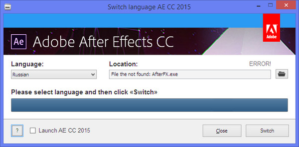 Switch UI Language Adobe CC 2015
