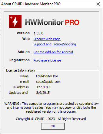 CPUID HWMonitor Pro 1.53 + Portable