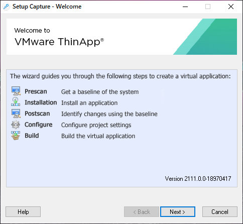 VMware ThinApp Enterprise 2111 Build 18970417