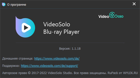 VideoSolo Blu-ray Player 1.1.18 + Rus