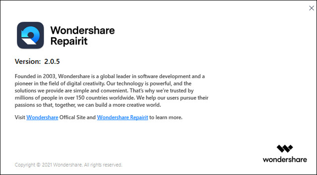 Wondershare Repairit 2.0.5.7