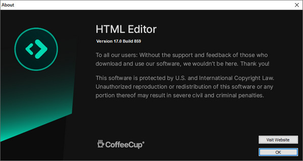 CoffeeCup HTML Editor 17.0 Build 859