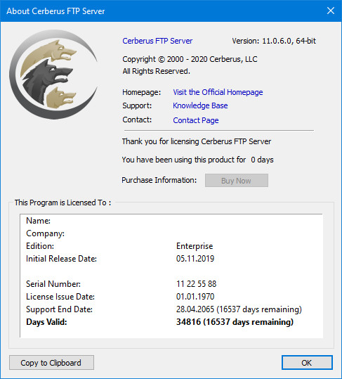Cerberus FTP Server Enterprise 11.0.6.0