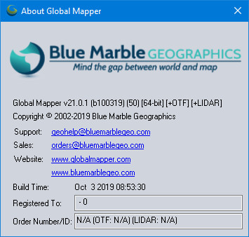 Global Mapper 21.0 Build 100319