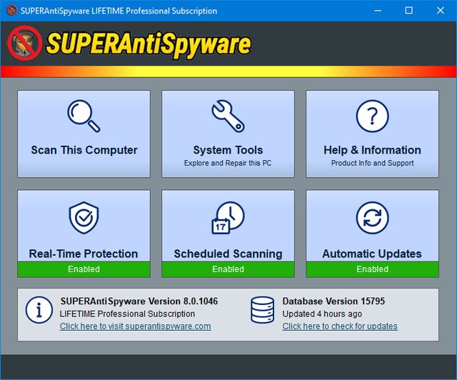 SUPERAntiSpyware Professional 8.0.1046
