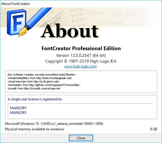 High-Logic FontCreator Professional 12.0.0.2547
