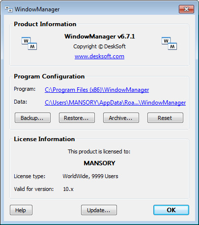 DeskSoft WindowManager 6.7.1
