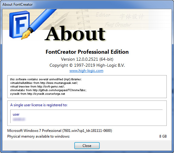 High-Logic FontCreator Professional Edition 12.0.0.2521