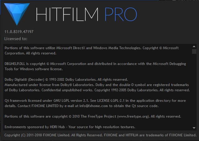HitFilm Pro 11.0.8319.47197