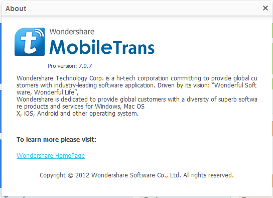 Wondershare MobileTrans 7.9.7.563
