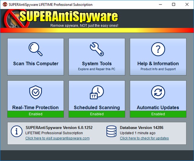 SUPERAntiSpyware Professional 6.0.1252
