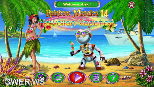 скриншот игры Rainbow Mosaics 14: Hawaiian Vacation