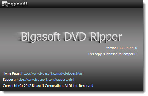 Bigasoft DVD Ripper 3.0.14.4420