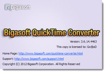 Bigasoft QuickTime Converter 3.6.14.4463
