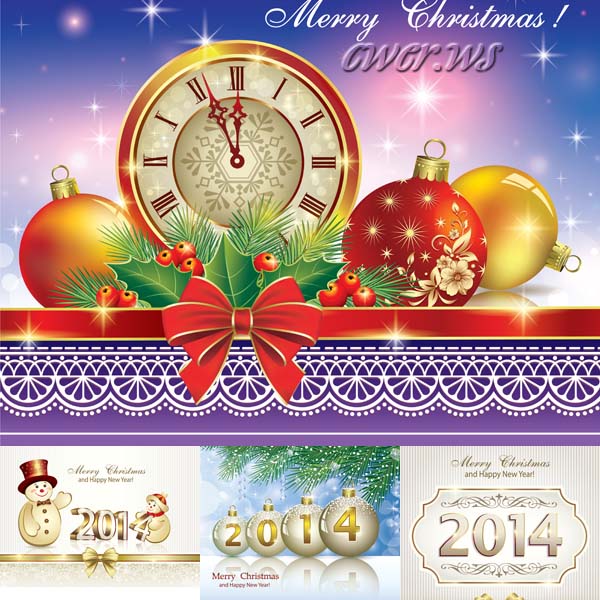Красочные новогодние открытки к 2014 году