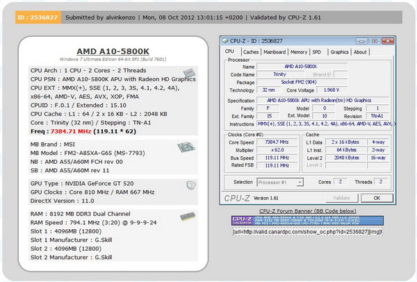 Разгон процессора AMD A10-5800K