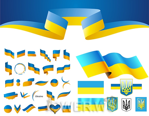 Украинские флаги, герб, символы