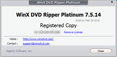WinX DVD Ripper Platinum 7.5.14 Build 29.02.2016