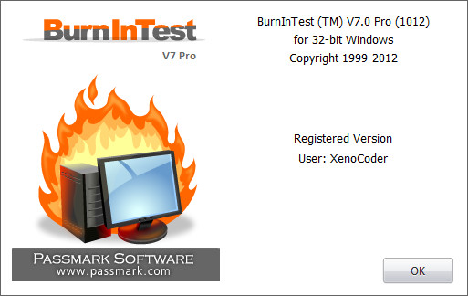 BurnInTest Professional 7.0 Build 1012