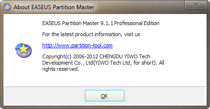 EASEUS Partition Master Professional 9.1.1
