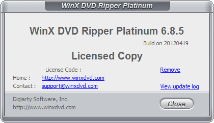 WinX DVD Ripper Platinum 6.8.5 Build 20120419.