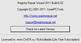 Registry Repair Wizard 2011 Build 6.62