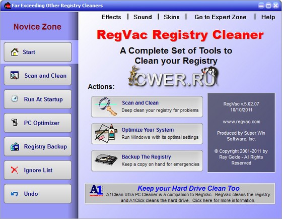 RegVac Registry Cleaner 5.02.07