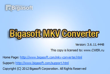 Bigasoft MKV Converter 3.6.11.4448