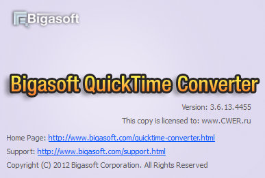 Bigasoft QuickTime Converter 3.6.13.4455